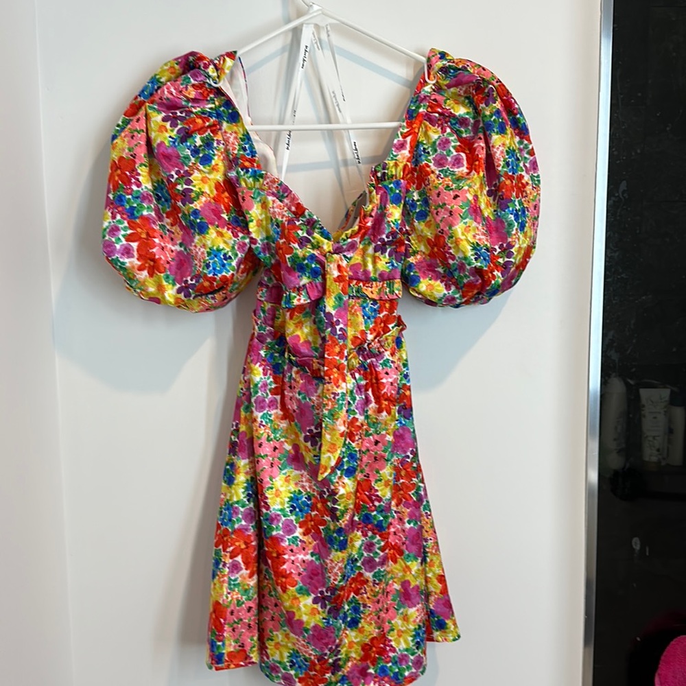 For Love & Lemons Merrill Puff Sleeve Mini Dress, Size XS